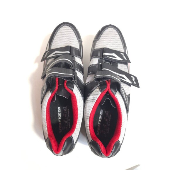 Venzo Road Cycling Shoes Mens Size 13 Black Red SPD Spin Bike Bicycle Shoes main image 9